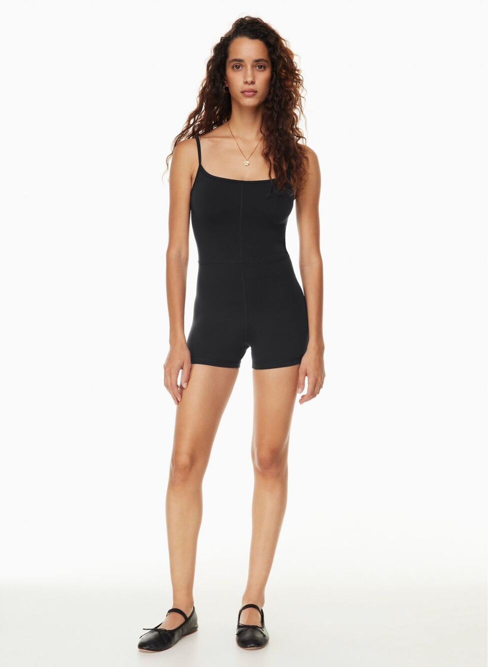 Aritzia Wilfred Black Square Neck Fitted Romper Size XS